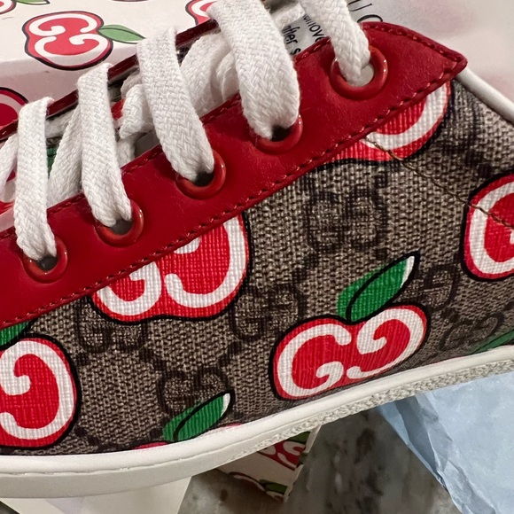 Women’s Ace Sneaker with GG Apple Print - Picture 1 of 6
